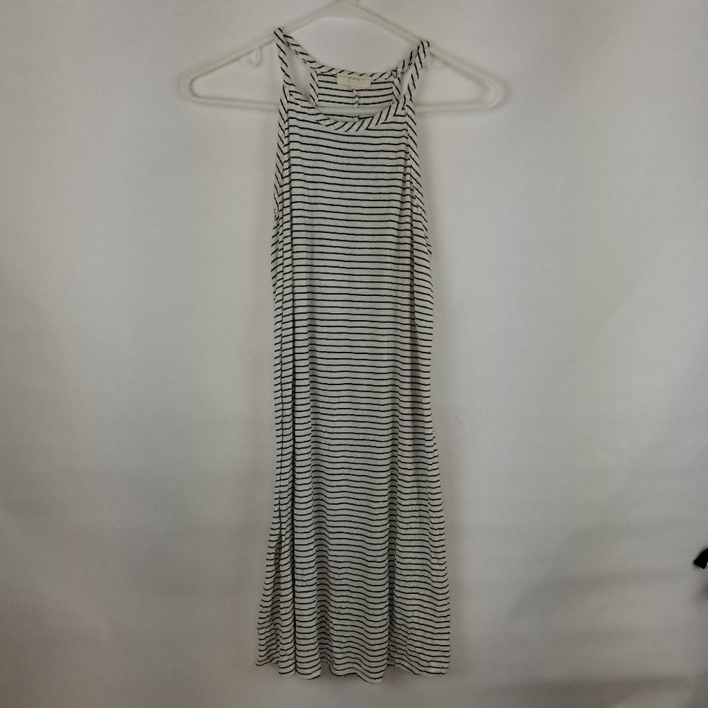 Pumc Mini Dress Spaghetti Straps Size M Black and White Striped